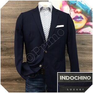 INDOCHINO Mens Navy Blazer Sport Coat Casual Jacket Size 44R Wool Suit